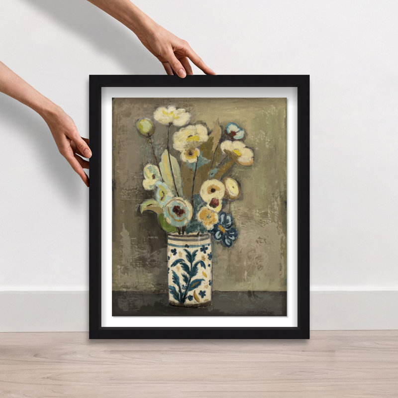 Flowers I Shadowbox Floral & Botanical Print by Oliver Gal, Black Frame, 16 x 20, 17.5"H x 21.5"W, Black Shadowbox