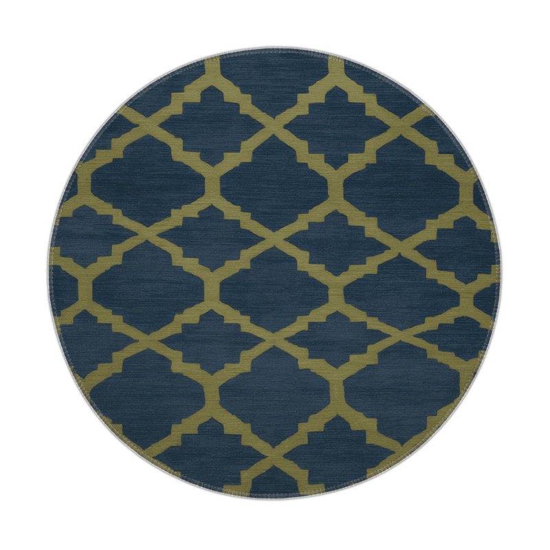 Tapis gris intérieur et extérieur Trellis, Rond 5 pi