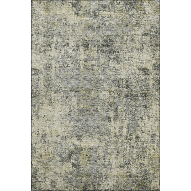 Premium Machine Washable Mayfield AMF2061 Abstract Rug, 8' x 10', Pewter