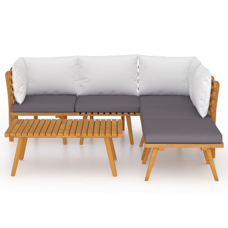 Chaise longue avec coussins 4 pièces Damita, 6 pièces: 2 centrales, 2 d'angle, repose-pieds, t