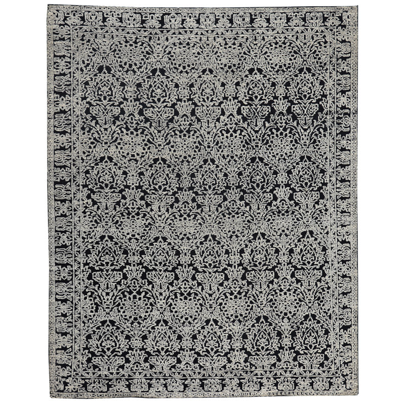 Wool Area Rug in Gray, Rectangle 8' x 10'
