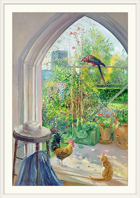 «Yonkers Trellis Stalker» par Timothy Easton, reproduction d'art, H 26 po x l 20 po x P 1 po, Cadre blanc
