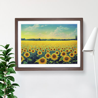 Beaming Sunflower Field - Framed Print