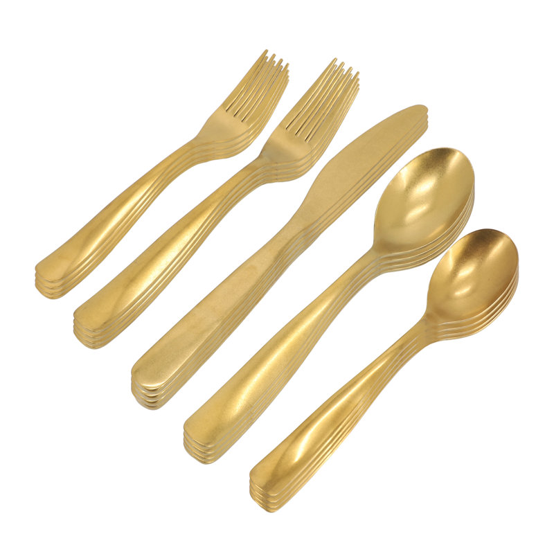 Ensemble de couverts 20 pièces Gibson Home Hulton, Doré