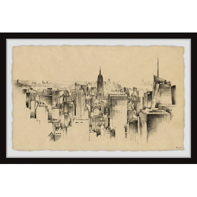 New York Skyline Sketch - Single Picture Frame Print