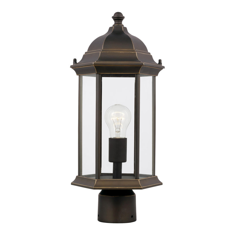 Lampadaire d'extérieur à une lumière Sevier , Bronze antique / transparent, Bronze Antique