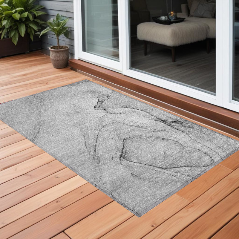 Tapis extérieur lavable antidérapant 2 pi x 3 pi gris