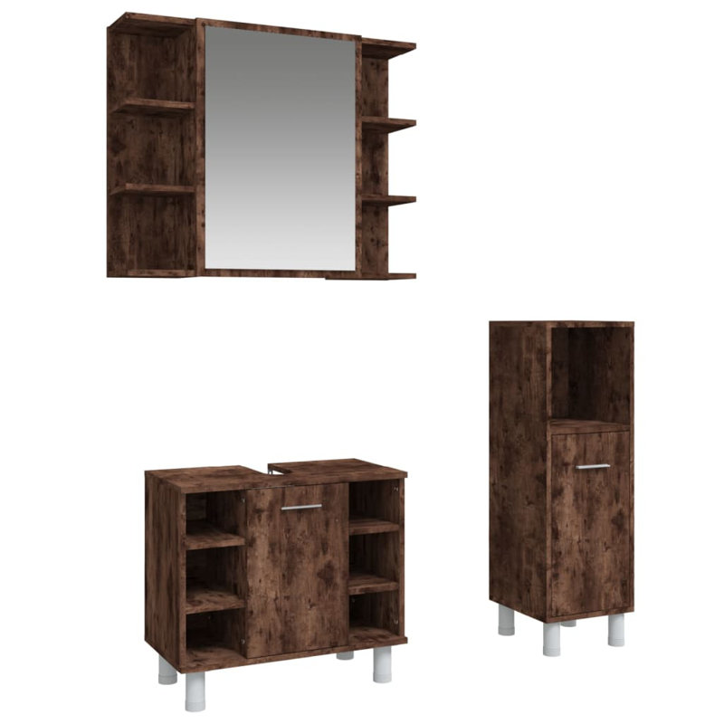 Ferranti Bathroom Storage Furniture Set,  Smoked Oak