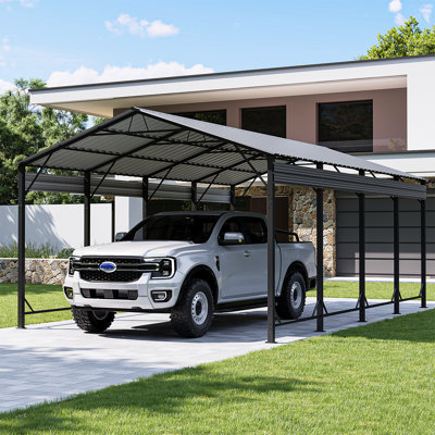 12' x 20' Metal Carport Shed, Outdoor Vehicle Shelter with Heavy