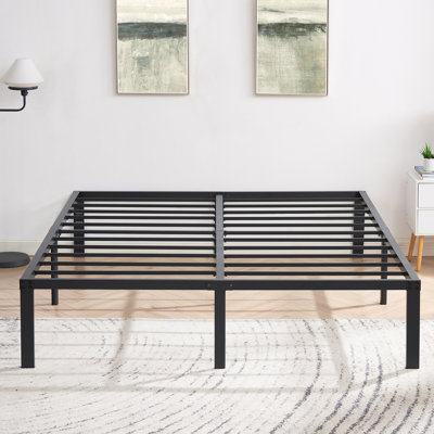 Blinni 18 Inch King Size Metal Platform Bed Frame, Mattress Foundation with Steel Slat Support, No Box Spring Needed, Strong Bearing Capacity, Under Bed Storage