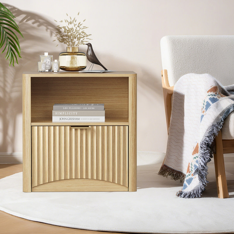 57.91cm W Manufactured Wood Bedside Table