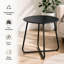 Table d'appoint ronde en acier de 45 cm (17,7 pouces) avec pieds croisés, noire-133665421