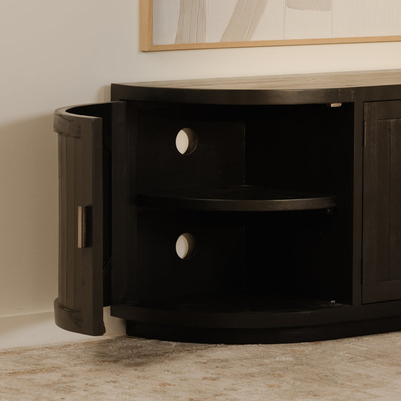 Rudi Solid Wood TV Stand, Black