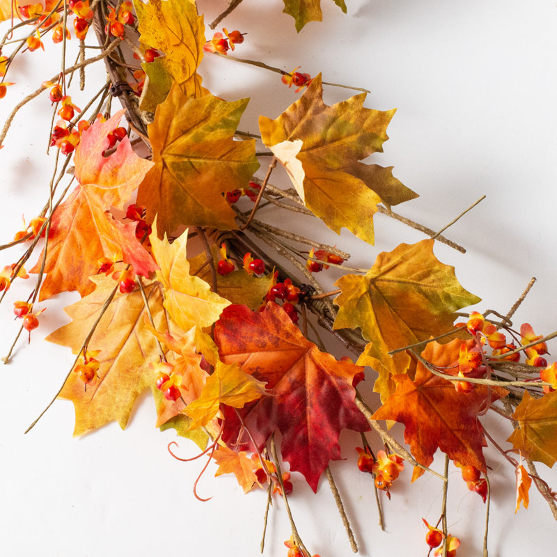 Faux Maple Garland, 8' L