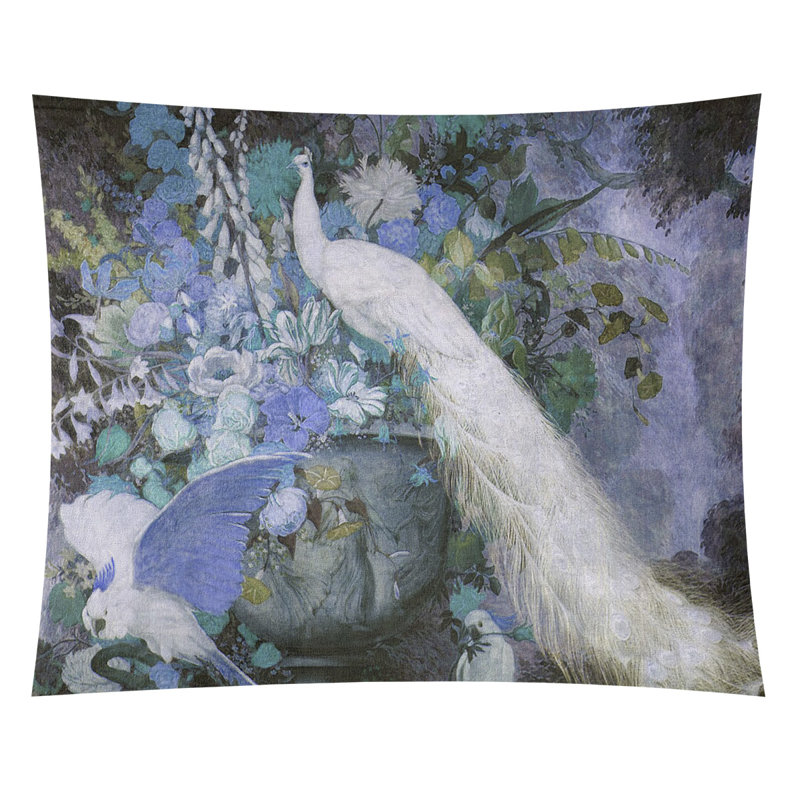 Tapisserie murale peacock Maciel, H 63,5 po x l 54 po, Bleu