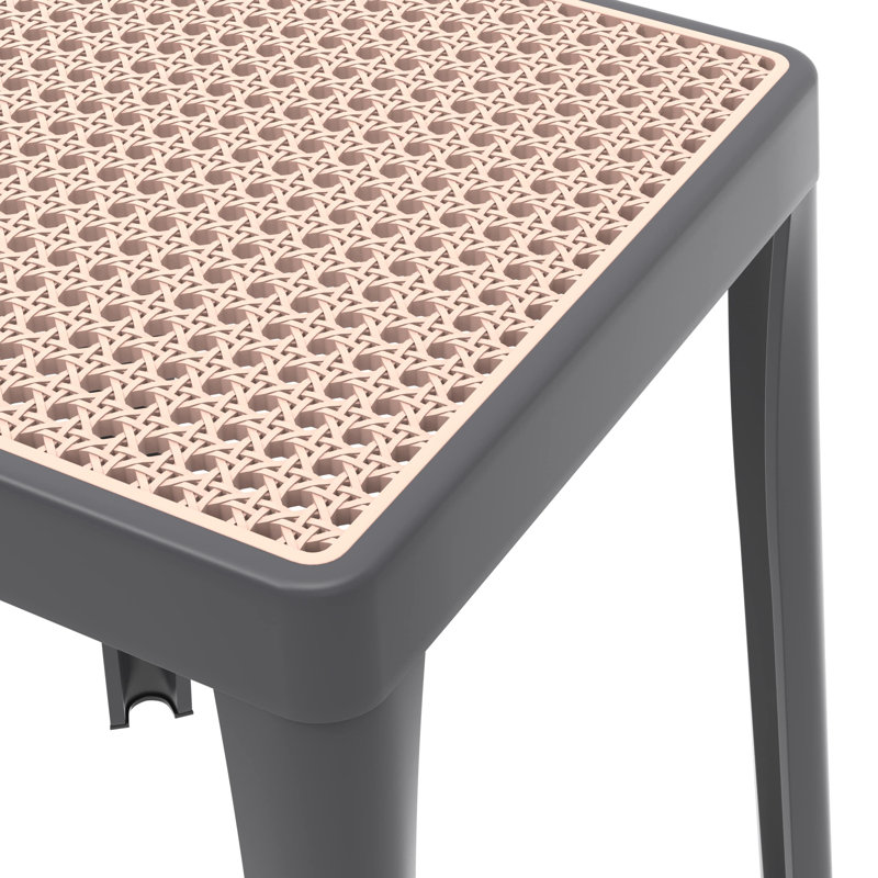 Tabouret carré en plastique empilable Dantoni, Gris