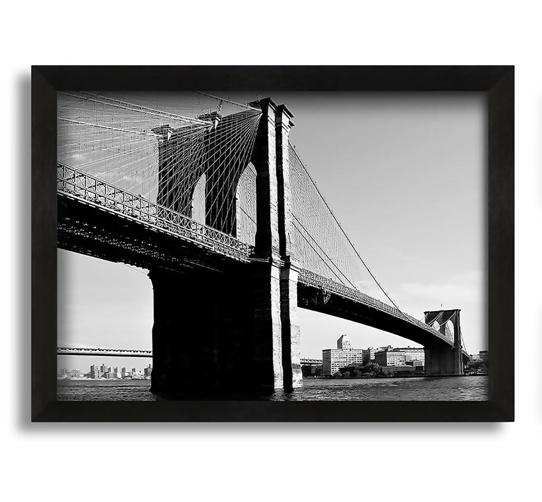 Gerahmtes Leinwandbild Brooklyn Bridge B N W