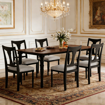Ensemble de 7 chaises avec rallonge amovible et 6 chaises