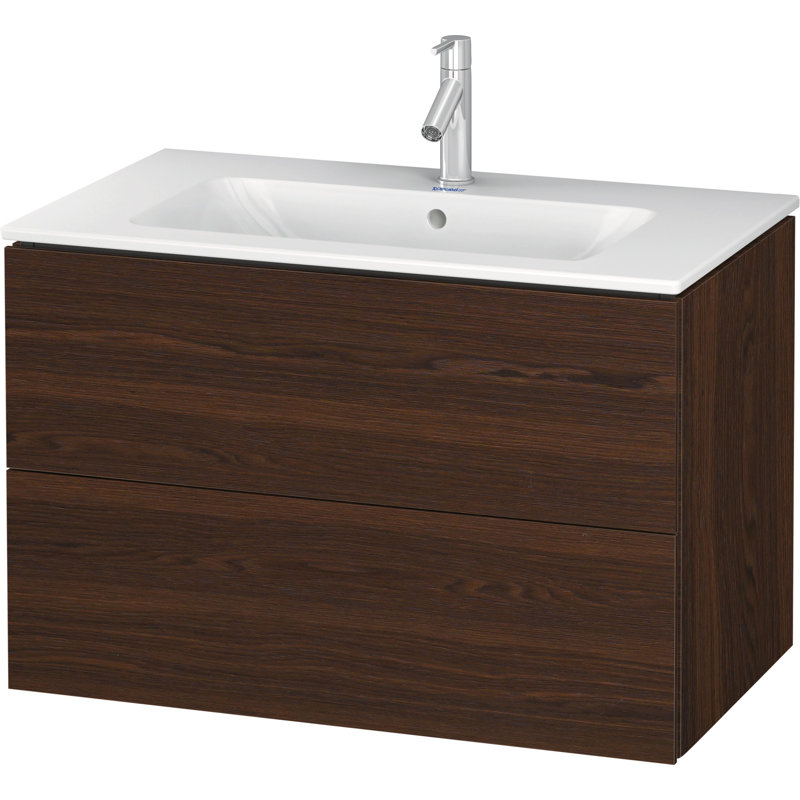 Base de meuble-lavabo mural simple 32,25 po seulement, Noyer brossé