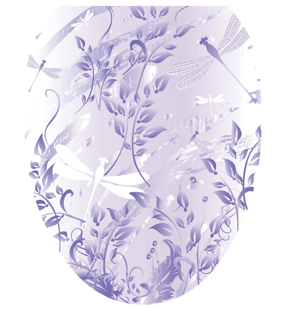 Botanical Dragonfly Toilet Seat Decal – Toilet Tattoos Elegant Static Cling Vinyl Lid Cover Fits Round & Elongated Seats Toilet Tattoos Toilet