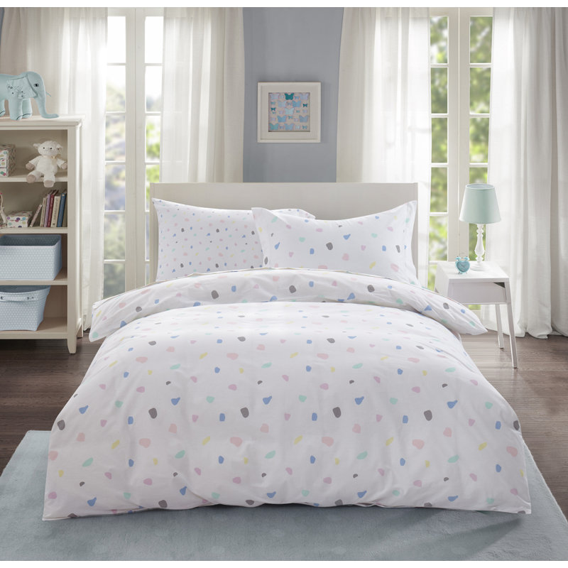 Ensemble de housse de couette en coton biologique, Couette simple + 1 taie décorative simple