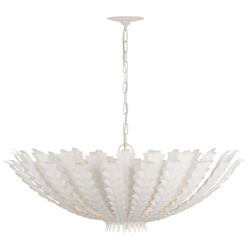 Hampton 6 - Light Chandelier, Plaster White, 14" H x 36" W x 36" D