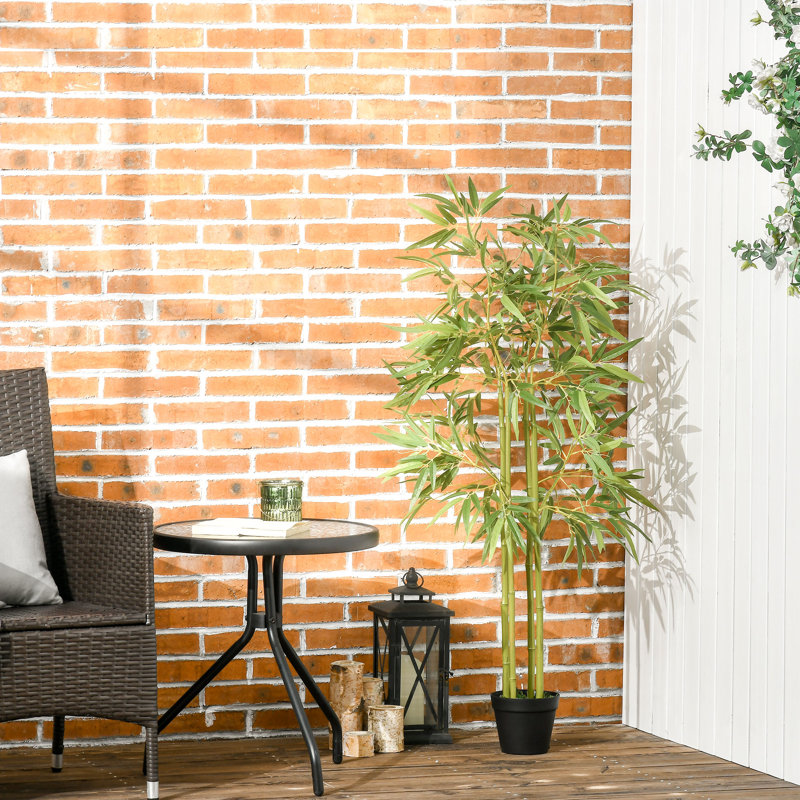47.2'' Faux Bamboo Tree in Cement Pot