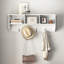 Portemanteau mural blanc avec 4 crochets doubles-1433675173