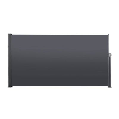 Side Privacy Screen Awning - Retractable, , Waterproof. 118.1"X70.9", Grey Retractable Waterproof For Garden & Balcony. Dark