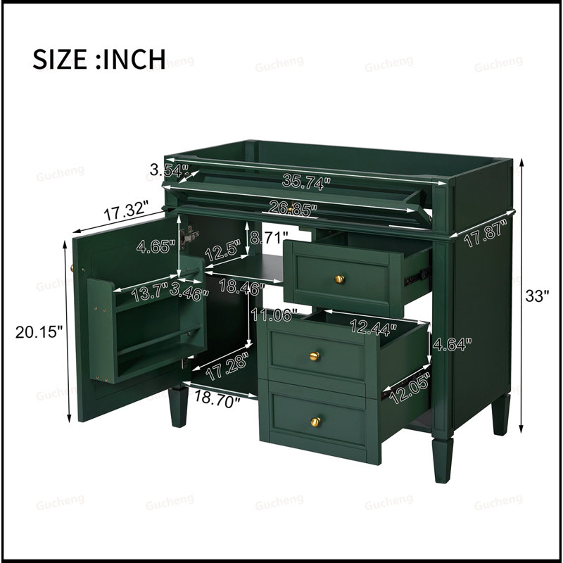 Meuble-lavabo 36 po, Green