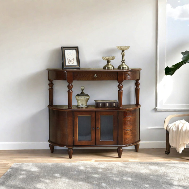 Console American Retro, Brun, H 35,43 po x l 39,37 po x P 11,81 po