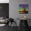 Art mural en verre acrylique 24 po x 24 po «Tree Under Aurora Borealis» par Epic Portfolio-1001145470