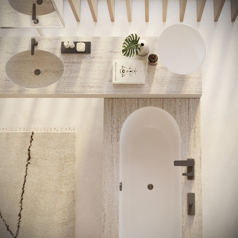 Citterio C Tub Filler with Diverter, Bronze