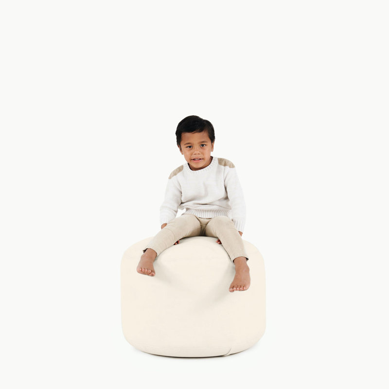 Round Pouf, Ivory 