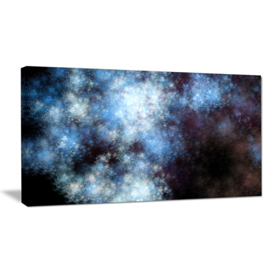 « blue white starry fractal sky », impression sur toile tendue
