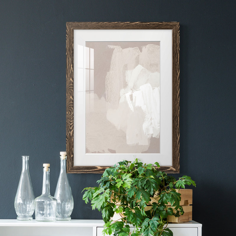 Cloud Slate II - peinture sur toile encadrée, Encadré de bois de noyer, H 24 po x l 20 po x P 1 po