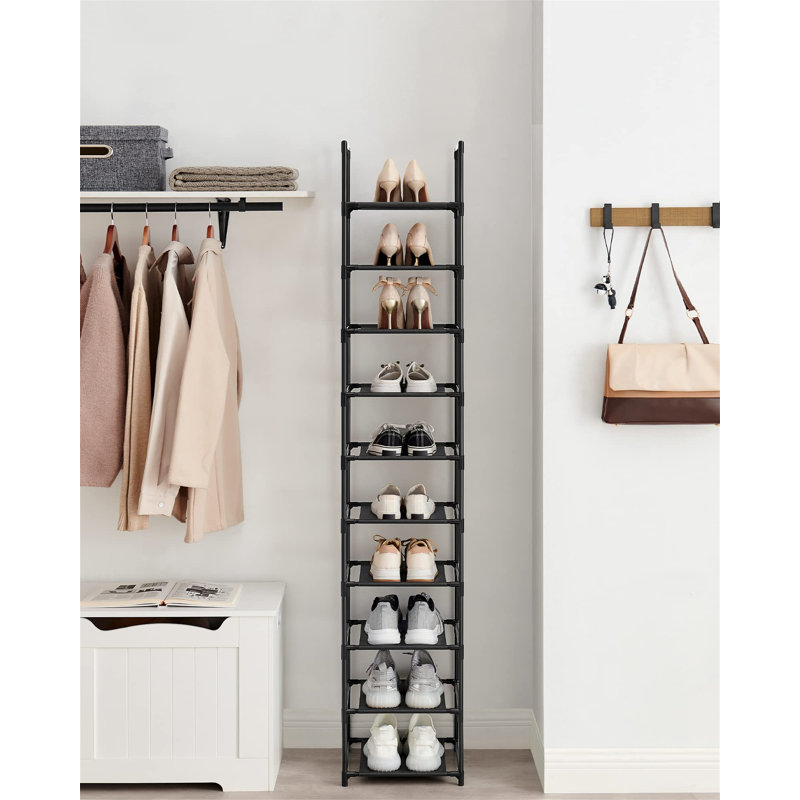 Shoe Rack, Black, 173cm H x 33cm W x 33cm D