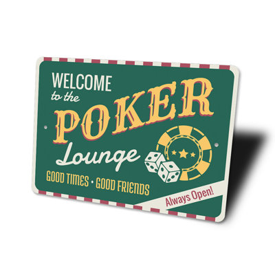 Poker Lounge Welcome Aluminum Sign