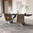 Black Rectangular Solid Wood + Carbon Steel desk-575482743