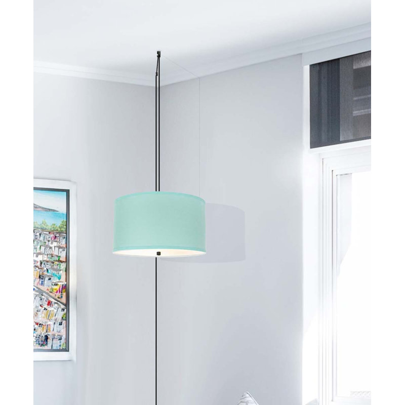 2 - Light Pendant, 7" H x 14" W x 14" D, Island Paradise Blue