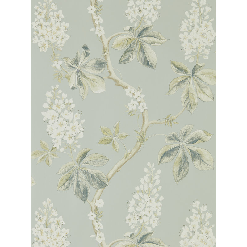 Chestnut Tree Wallpaper, Gray Blue/Sage