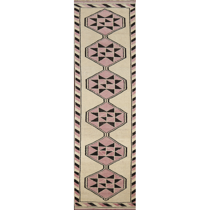 Tapis de couloir oriental géométrique en laine Anatolian 3 x 12