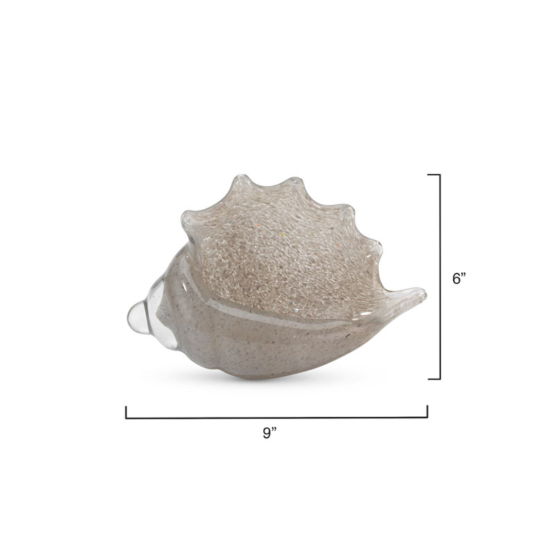 Triton Shell Blown Glass, Gray