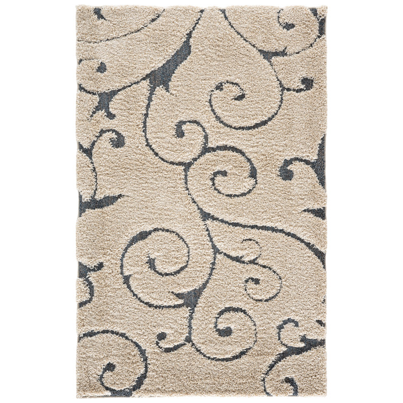 Tapis gris Chaffin, Rectangle 3 pi 3 po x 5 pi 3 po, Beige/Gris bleu
