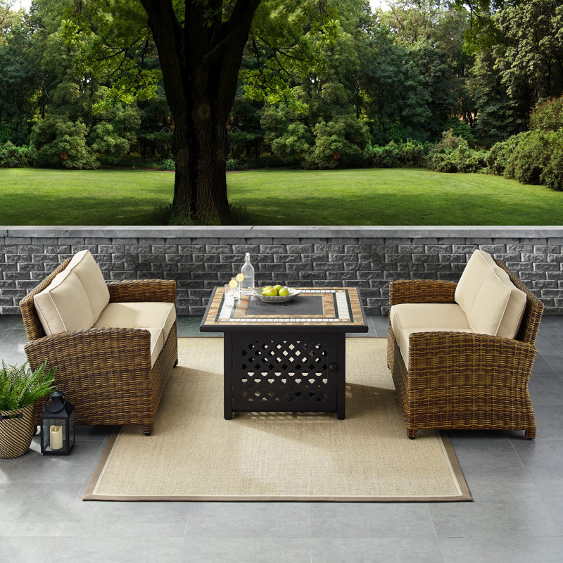 4 - Person Patio Conversation Set with Cushions, Sand
