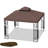 10X10 Ft Outdoor Patio Gazebo Replacement Canopy, Double Tiered Gazebo Tent Roof Top Cover Only（Frame Not Include）-124670221