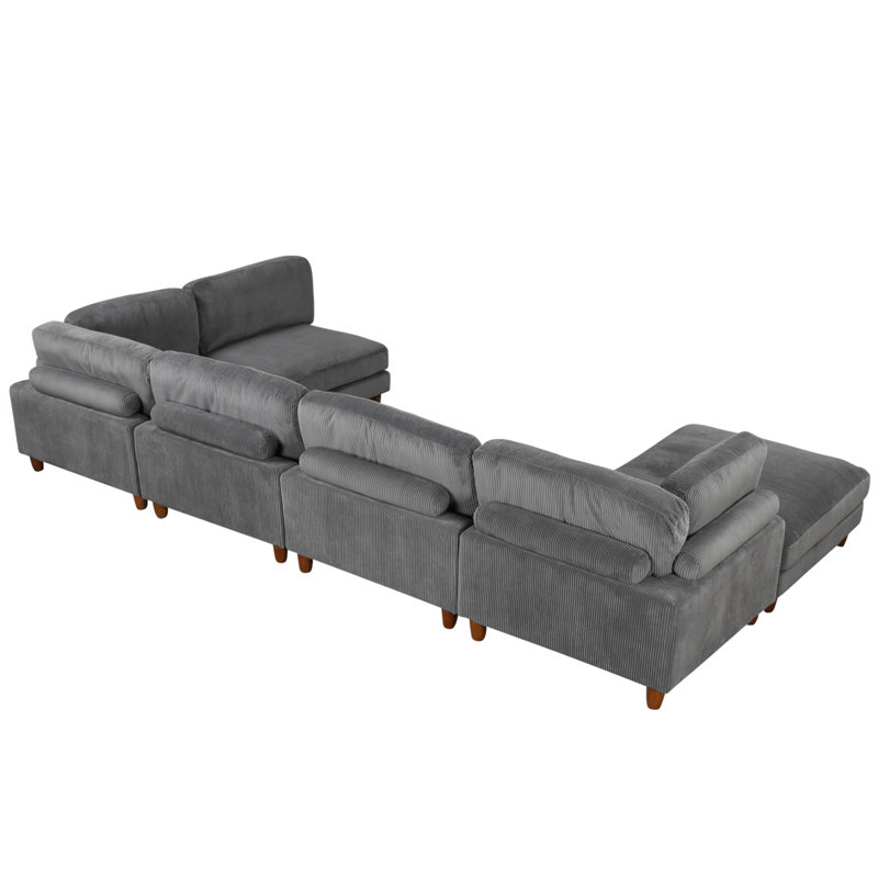 163''Modular Sectional Sofa,With Ottoman L Shaped Corner Sectional