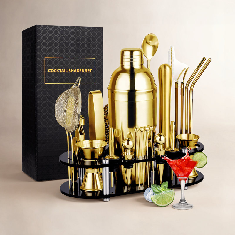 Ensemble d'outils de bar à cocktail 25 pièces Suranne, Or