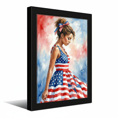 Fashion American Flag Dress Woman Portrait