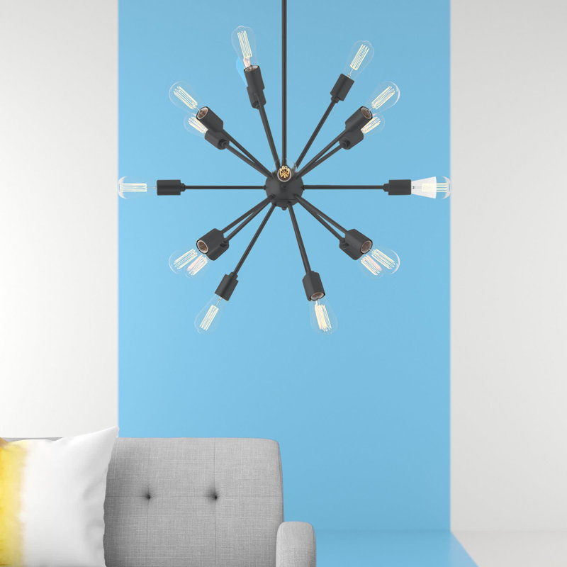 Kristoff 18 - Light Dimmable Sphere Chandelier, Matte Black